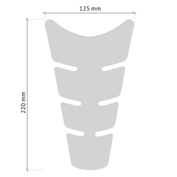 3D självhäftande skydd för motorcykel Superbike tank, kol, 12,5 x 22 cm