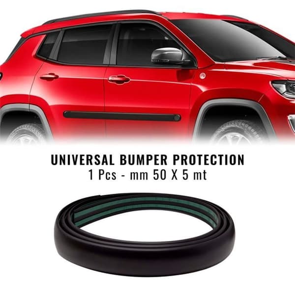 Stötfångarskydd - Universal - Svart - Mjuk PVC - 3M självhäftande - 50 mm x 5 mt
