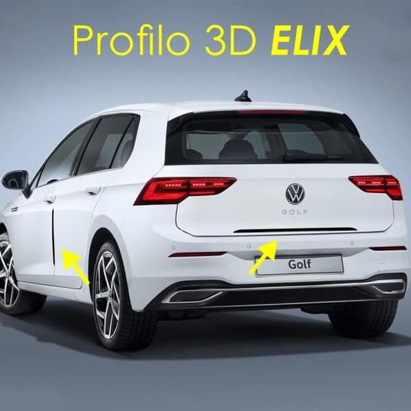 3D Adhesive Protection Profiles - Chrome - Bil - 61 cm - Höger och Vänster - Stötsäker