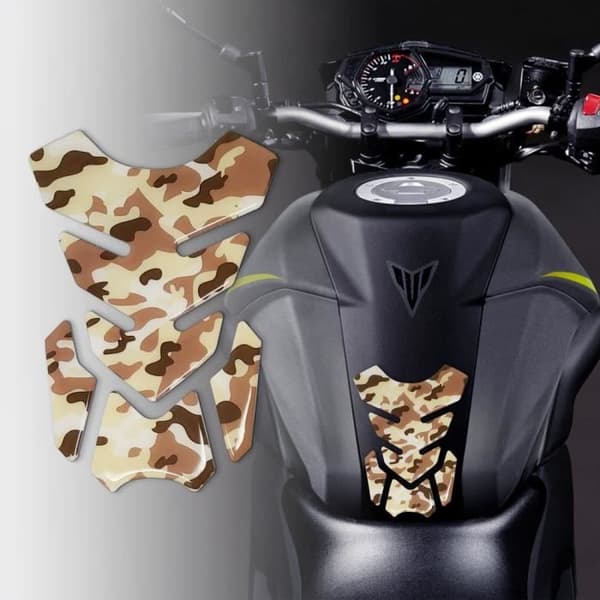 3D fullständigt självhäftande skydd för motorcykeltank, ökenkamouflage, 19 x 13 cm