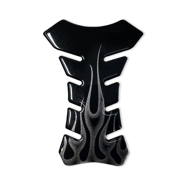 3D självhäftande skydd för motorcykeltank, Flame Black, 19 x 13 cm