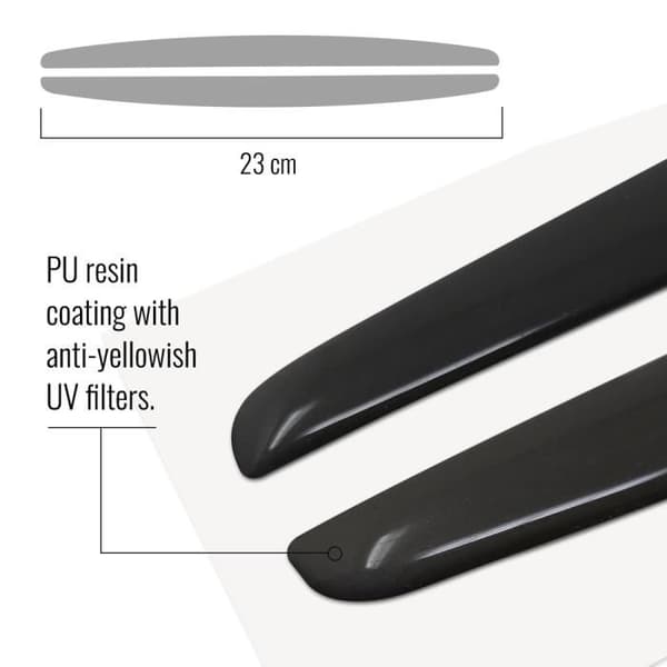 Skyddande klisterprofiler - Ej specificerad - 2 Delar - Metallisk Svart - 23.2 x 1.7 cm - Stötresistent