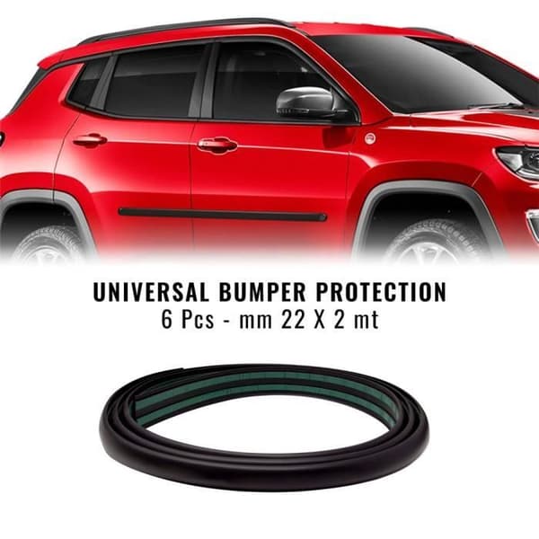 Stötfångarskydd - Universal - Svart - 22 mm x 2 mt - 6 delar - Mjuk PVC