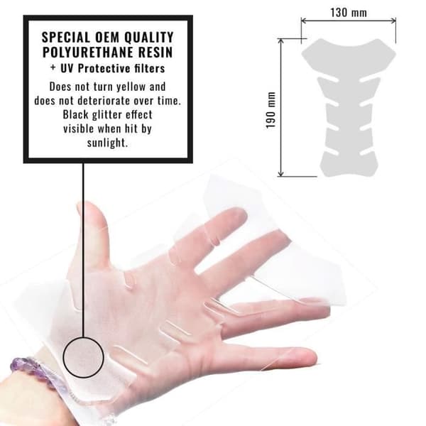 Skydd Reservoar 3D - Protek - Super-Transparent - 20 cm - 12,5 cm - Moto