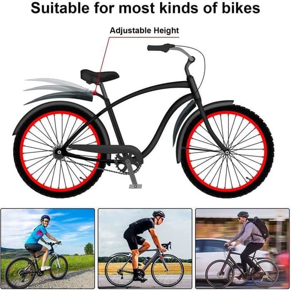 MTB Bike Mudguard Universal Justerbar MTB Road Bike Stänkskydd - Svart