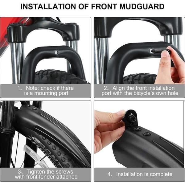 MTB Bike Mudguard Universal Justerbar MTB Road Bike Stänkskydd - Svart