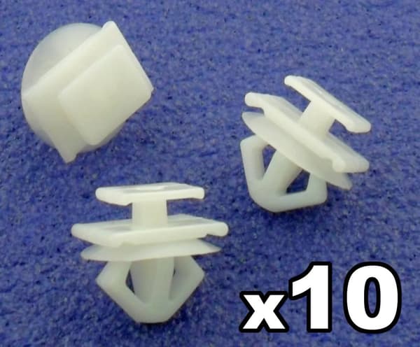 10x Peugeot Plastic Trim Clips- for Bumpers, Grille trims & Door Side Mouldings
