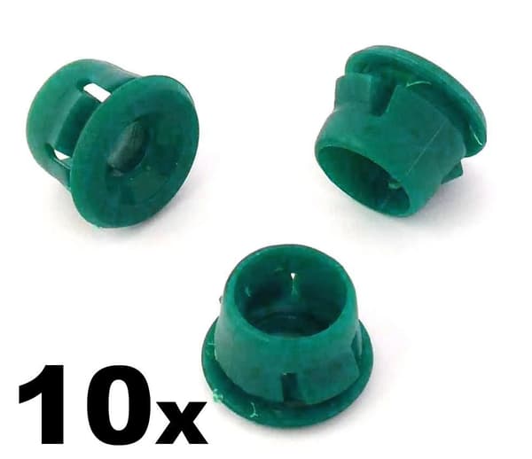 10x BMW Side Skirt & Sill Moulding Clips- Green Plastic Grommets 51711932996