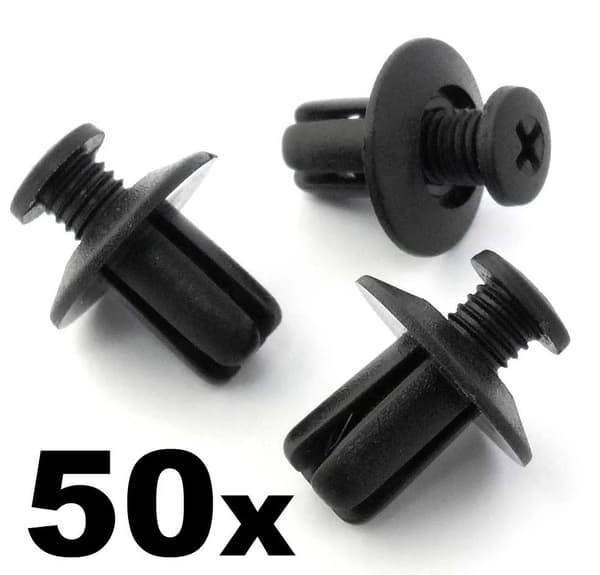 50x Mazda Plastic Trim Clips Scrivets- For wing & wheel arch linings mudguards