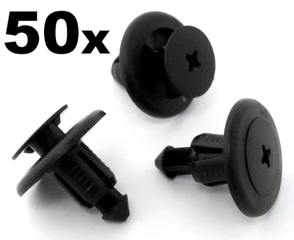 50x Plastic Trim Clips for some Nissans- Bumper, Sideskirts, Wheel arch, Sills