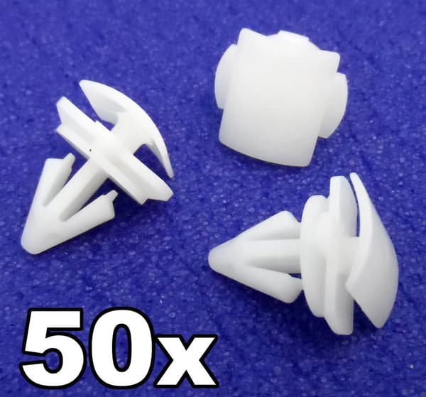 50x VW Trim Clips- Plastic Clips for Lower Door Covers, Strips & Sill Mouldings