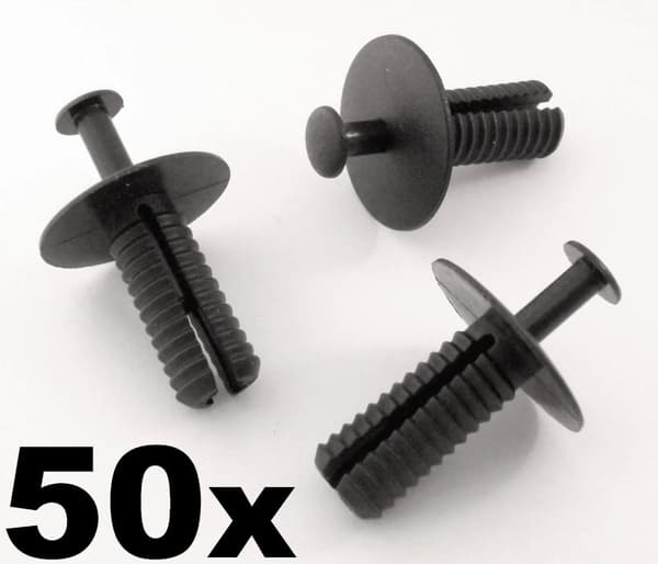 50x BMW Bumper & Splashguard Plastic Rivet Body & Trim Panel Retaining Clips