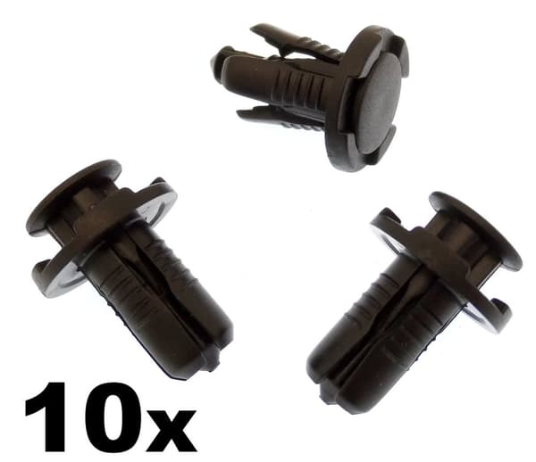 10x Plastic Bumper & Grille Clips for Mazda, 10mm Push Fit Rivet Fasteners