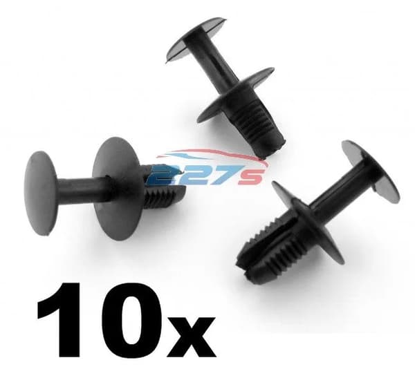 10x Volvo Plastic Bumper Clips, Engine Undertray Clips & Wheel Arch Lining Clips
