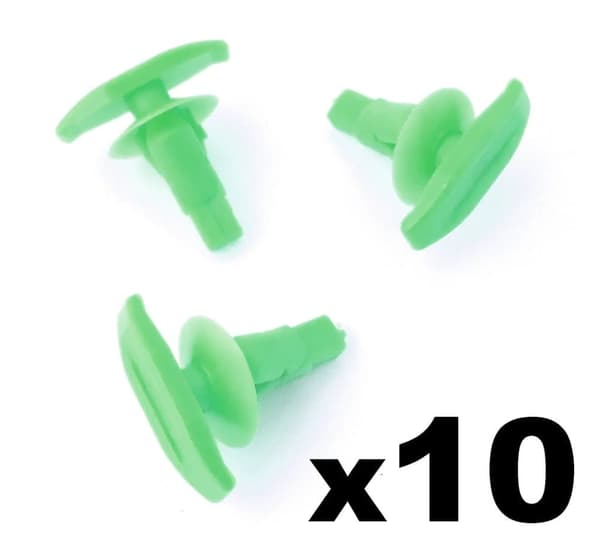 10x Honda Plastic Weatherstrip & Rubber Door Seal Clips, Door Gasket Clip- Green