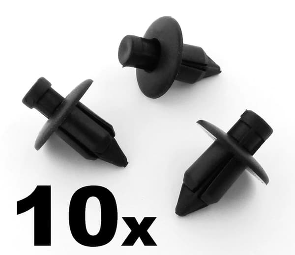 10x Toyota Black Plastic Trim Clips- For some interior fascias, dashboard panels