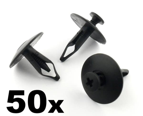 50x Ford Bumper, Grille & Radiator Cover Plastic Trim Clips- 6mm Hole, Scrivet
