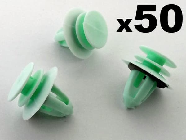 50x Skoda Door Card Clips- Green Interior Door Panel Trim Clips Fasteners