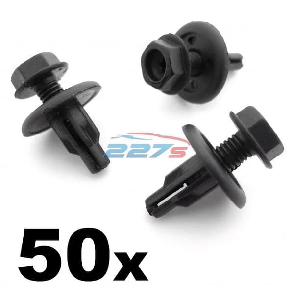 50x 8mm Screw Fit Engine Undertray & Radiator Shield Clips- Honda 91516-SK7-013