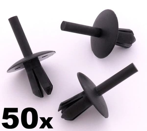 50x Iveco Plastic Trim Clips- Rivet for bumpers, shields, guards, wheel arches