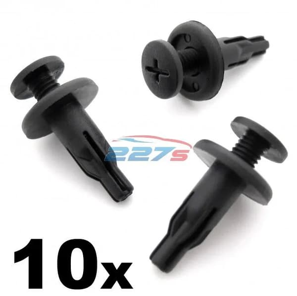 10x 8mm Screw Fit Plastic Side Skirt Clips, Honda Accord, Prelude 90505-SM4-003