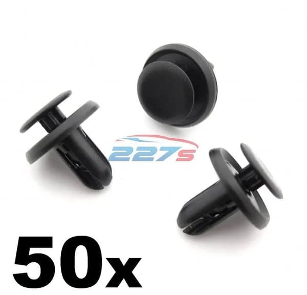 50x Mitsubishi 6mm Plastic Trim Clips Bumpers, Grille, Wing Liner & Splashguards
