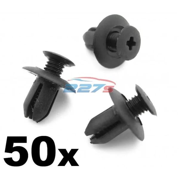 50x 8mm Plastic Trim Clips- Same as Mazda B09251833, Wheel arch & Sill Moulding