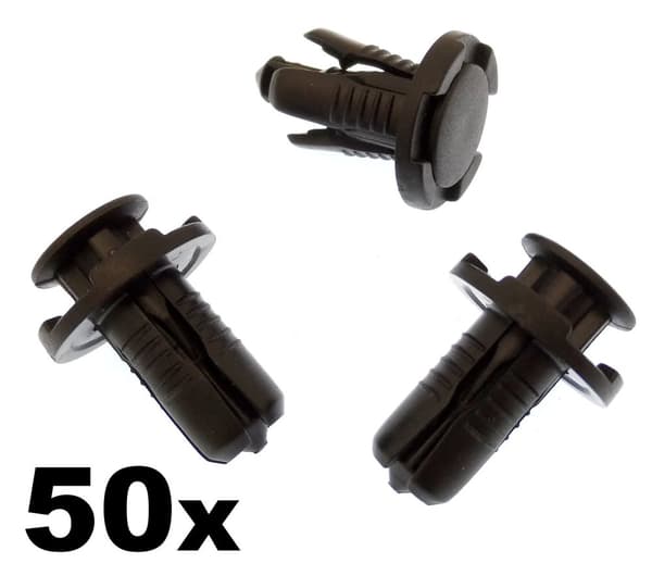 50x Plastic Bumper & Grille Clips for Mazda, 10mm Push Fit Rivet Fasteners