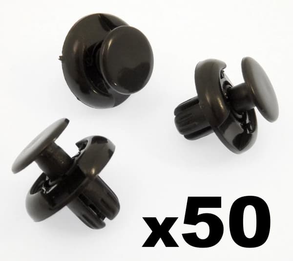 50x Honda 8mm Plastic Wheel Arch Lining Rivet Clips. Trim clips for splashguards