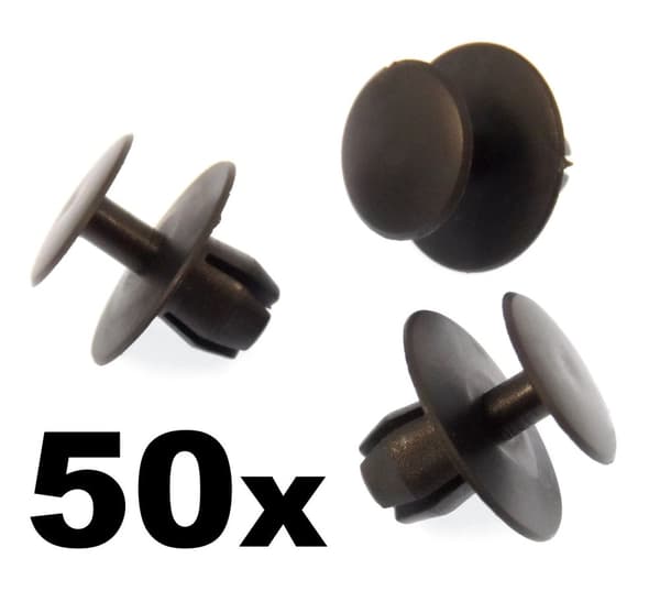 50x Mercedes-Benz 8mm Plastic Rivet Trim Clip for Bonnet / Hood Insulation Pad