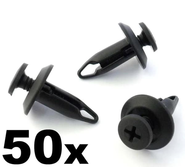 50x Ford Plastic Trim Clips Scrivets- wheel arch linings, air deflector, shields