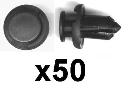 50x 10mm Bumper Clips- Fits some Honda, Nissan & Toyota models