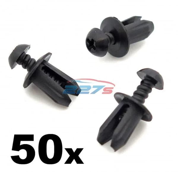 50x Plastic Trim Fastener Clips- Used by BMW for Boot Lining, Shields, Ducts etc
