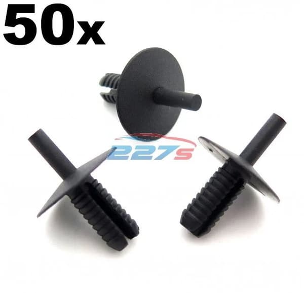 50x 7mm Plastic Trim Clip Rivets for BMW- for Shields, Covers, Trims & Linings