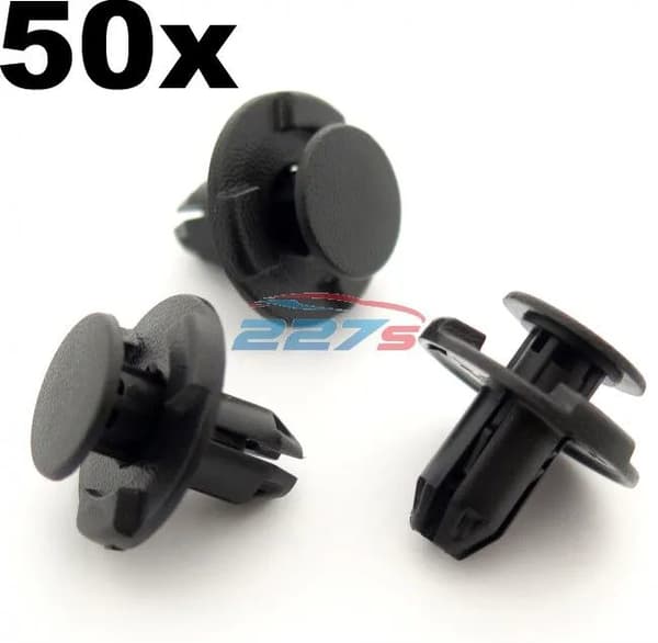 50x 8mm Hole, Windscreen Cowl Clips, Windshield Cowling Clips- Fits some Nissan