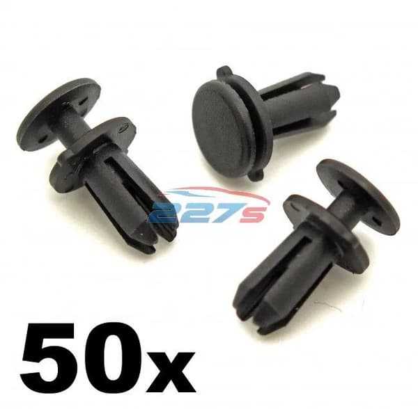 50x VW 5mm Plastic Rivets- Bumper, Centre Console, Seat & Interior Trim Clips
