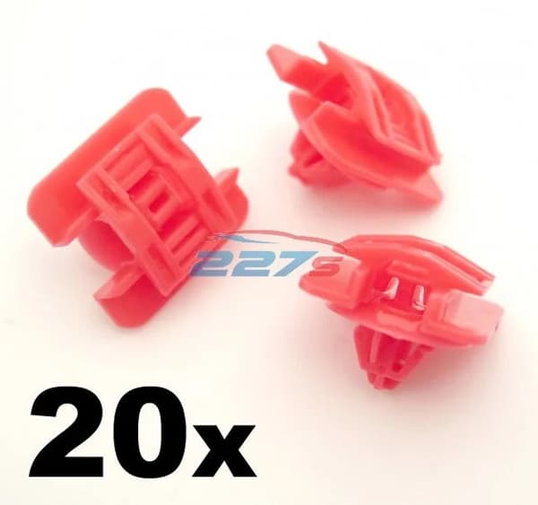 20x Door Bumpstrip, Side Moulding Trim Clips for Renault Clio MK1 (90-98)