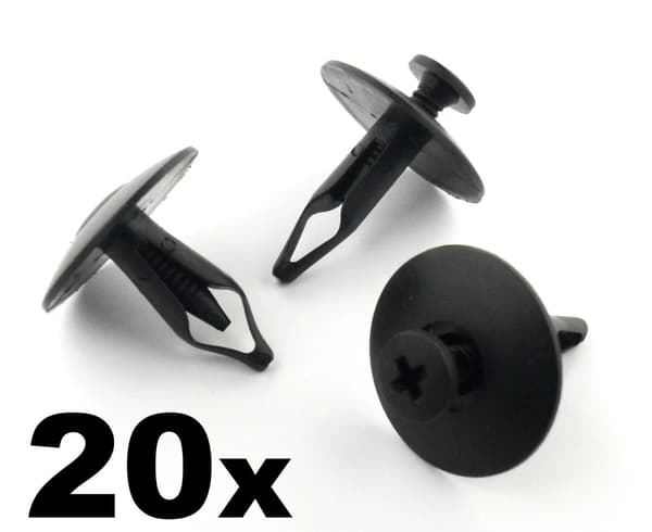 20x Ford Bumper, Grille & Radiator Cover Plastic Trim Clips- 6mm Hole, Scrivet