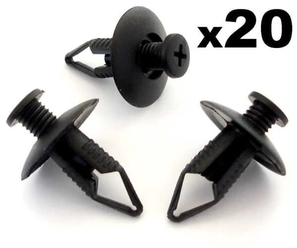 20x 8mm Mazda Bumper, Wheel Arch Lining, Undertray Trim Panel Retainer Clips