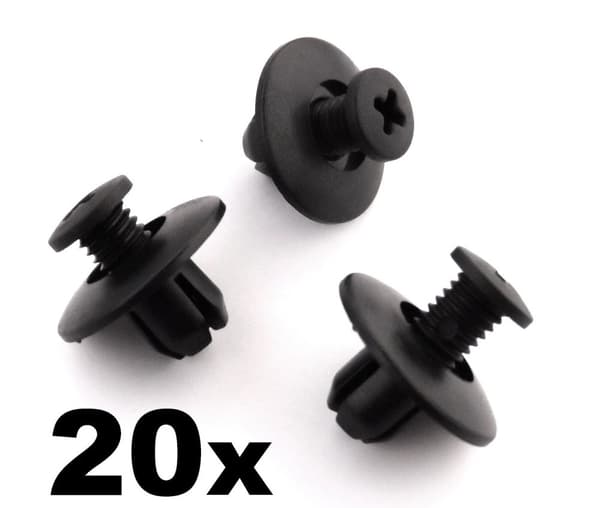 20x Mazda Plastic Trim Clips, Wheel Arch Linings, Windscreen Cowl & Shields