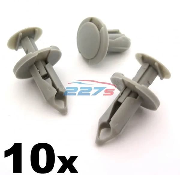 10x 8mm Long Light Grey Trim Clips- Perfect for VW T4 & T5 Carpet & Van Linings