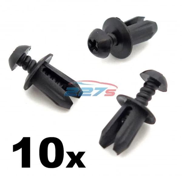 10x Plastic Trim Fastener Clips- Used by BMW for Boot Lining, Shields, Ducts etc