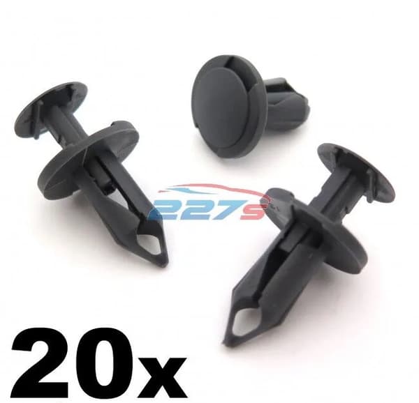 20x 8mm Long Dark Grey Trim Clips- Perfect for VW T4 & T5 Carpet & Van Linings