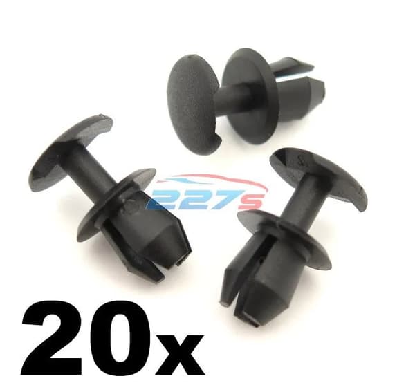 20x 8mm Plastic Trim Clips- VW, Audi & Seat, Various Locations inc. Boot Lining