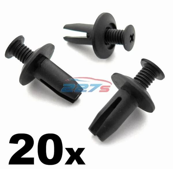 20x 8mm Screw Fit Plastic Trim Clips- Ford Bumper & Rocker Panel W710250-S300