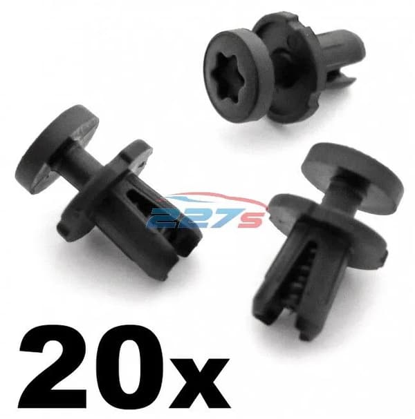 20x 6mm VW Torx Head Plastic Trim Clips- 7L6868307, Seat base, duct, mountings