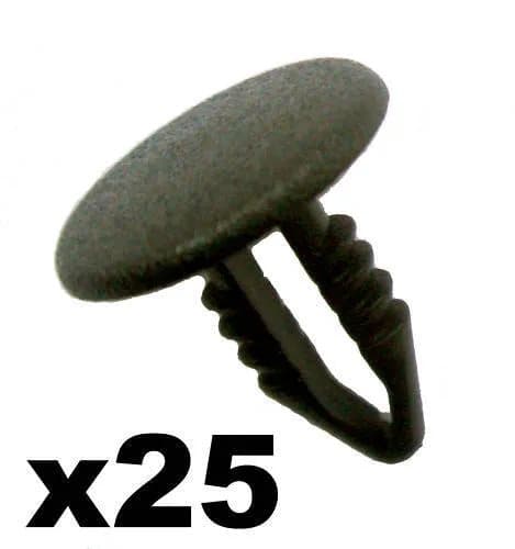 25x Push Fit Trim Panel Clips- 3-5mm Hole- 14mm Head