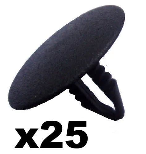 25x Push Fit Trim Panel Clips- 3-5mm Hole- 22mm Head