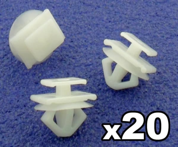 20x Peugeot Plastic Trim Clips- for Bumpers, Grille trims & Door Side Mouldings