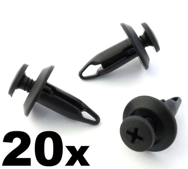 20x Ford Plastic Trim Clips Scrivets- wheel arch linings, air deflector, shields